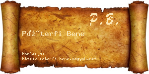 Péterfi Bene névjegykártya